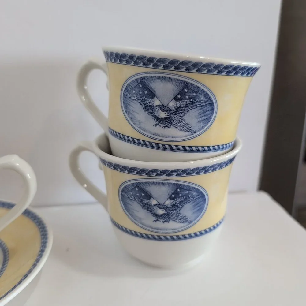 Set Of 5 Churchill American Heritage Millennium Collection Cups & Saucers VTG - Picture 3 of 7